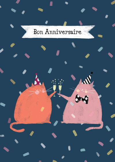 Carte Des Chats Qui Trinque Pour L'anniversaire : Envoyer 